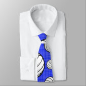Royal Blue Volleyball Pattern Krawatte (Gebunden)