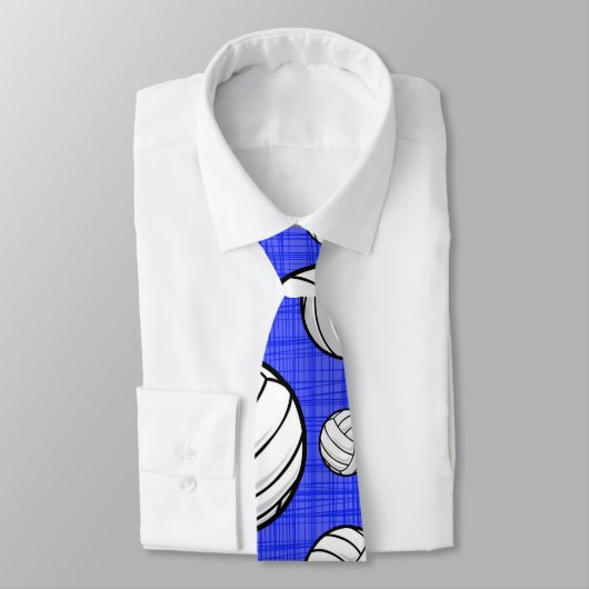 Royal Blue Volleyball Pattern Krawatte (Gebunden)
