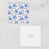 Royal Blue Watercolor Botanisches Muster Mitteilungskarte (Vorne/Hinten)