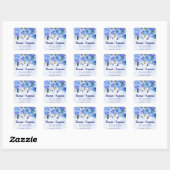 Royal Blue Watercolor Floral Wedding Stickers (Blatt)