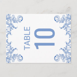 Royal Blue Watercolor Geblüht Tischnummer Card