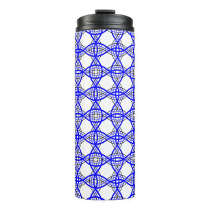 Royal Blue Wavy Linien geometrische Mesh Thermosbecher