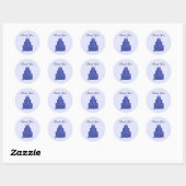 Royal Blue Wedding CakeVielen Dank Runder Aufkleber (Blatt)