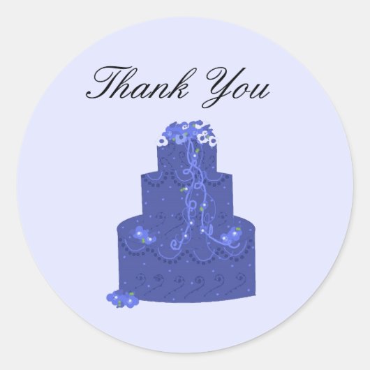 Royal Blue Wedding CakeVielen Dank Runder Aufkleber (Vorderseite)