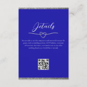 Royal Blue Wedding Details QR Code Begleitkarte (Vorderseite)