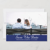 Royal Blue Wedding Foto speichert die Datumskarten Save The Date (Vorderseite)