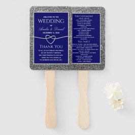 Royal Blue Wedding Hand Fan Fächer