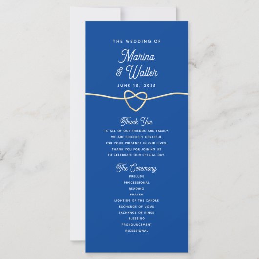 Royal Blue Wedding Program (Vorderseite)