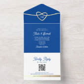 Royal Blue Wedding QR Code All In One Einladung (Innen Boden)
