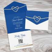 Royal Blue Wedding QR Code All In One Einladung