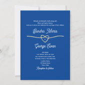 Royal Blue Wedding QR Code Einladung (Vorderseite)