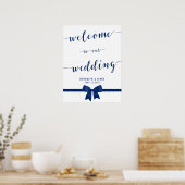 Royal Blue Wedding Reception Sign Print 18x24 Poster (Küche)