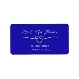 Royal Blue Wedding Return Address Label Adressaufkleber