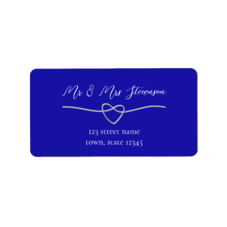 Royal Blue Wedding Return Address Label Adressaufkleber
