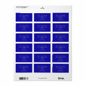 Royal Blue Wedding Return Address Label Adressaufkleber (Vorne)
