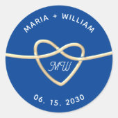 Royal Blue Wedding Runder Aufkleber (Vorderseite)