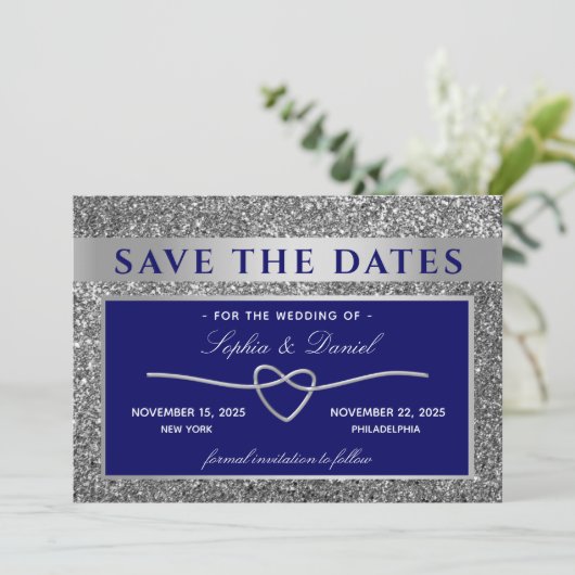 Royal Blue Wedding speichert das Datum Save The Date (Stehend Vorderseite)