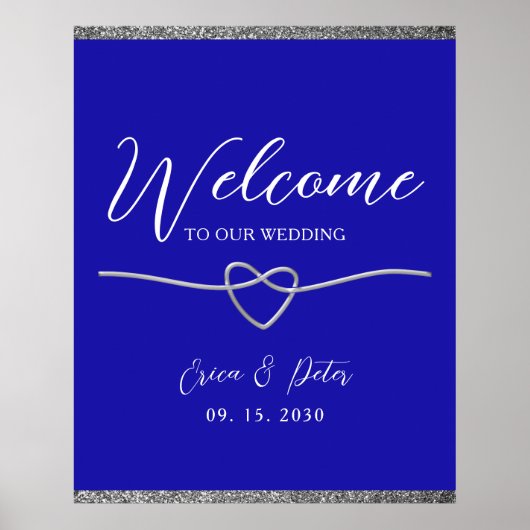 Royal Blue Wedding Welcome Poster (Vorne)