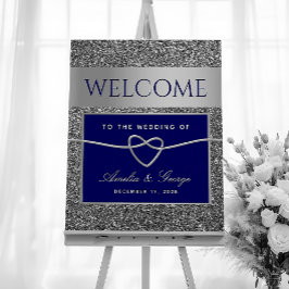 Royal Blue Wedding Welcome Sign Poster