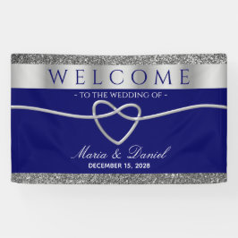 Royal Blue Wedding Willkommen Banner
