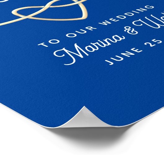 Royal Blue Wedding Willkommen Poster (Ecke)