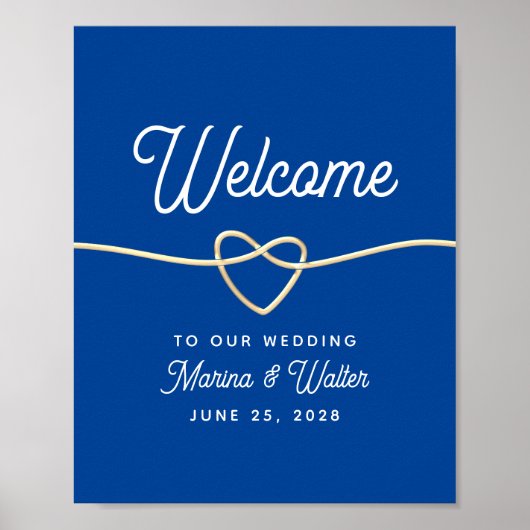 Royal Blue Wedding Willkommen Poster (Vorne)