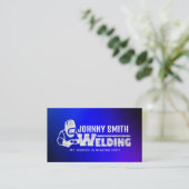 Royal Blue Welder Business Cards Visitenkarte (Stehend Vorderseite)
