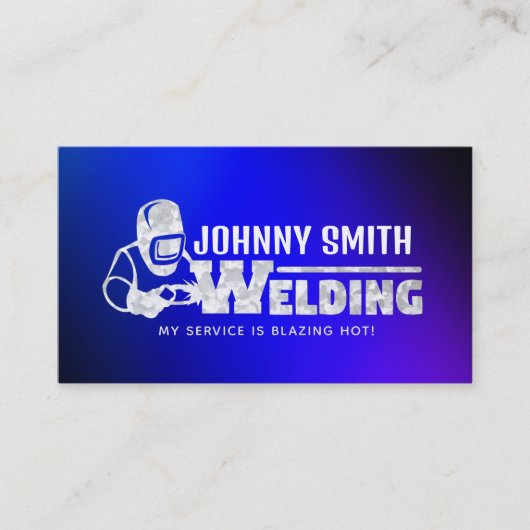 Royal Blue Welder Business Cards Visitenkarte (Vorderseite)