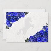 Royal Blue Western Charra Quinceanera Vielen Dank Dankeskarte (Rückseite)