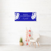 Royal Blue White Ballons Namensschrift Geburtstag Banner (Insitu)
