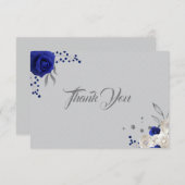 Royal Blue white Blume silber grau danke (Vorne/Hinten)
