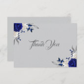 Royal Blue white Blume silber grau danke (Vorne/Hinten)