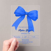 Royal Blue White bow SWEET 16 clear Acryleinladungen (Insitu (Handheld))