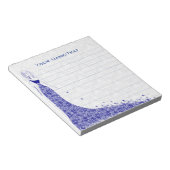 Royal Blue & White Damask Hochzeitskleid Notizblock (angewinkelt)
