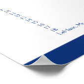 Royal Blue, White Floral Empfang Seekarte 2 Poster (Ecke)