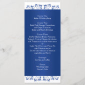 Royal Blue, White Floral Joined Hearded Card Menükarte (Rückseite)