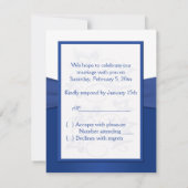 Royal Blue, White Floral Joined Hearded Cards RSVP Karte (Rückseite)