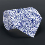 Royal Blue & White Floral Paisley Muster Krawatte<br><div class="desc">Elegantes königsblaues Vintages Paisley Damaskus Muster auf weißem Hintergrund kann man ändern. Anpassbare Größe der Druck- und Hintergrundfarbe.</div>