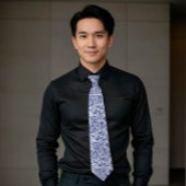 Royal Blue & White Floral Paisley Muster Krawatte