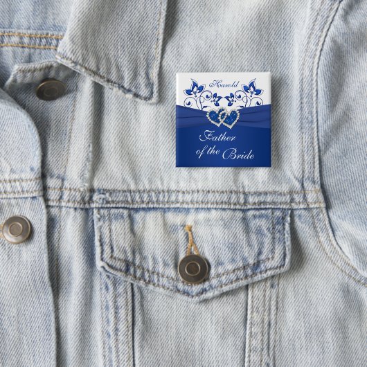 Royal Blue, White Floral Vater des Buttons (Beispiel)