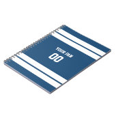 Royal Blue & White Football Team Personalisiert Notizblock (Linke Seite)