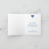 Royal Blue, White Heart of Liebe Dankeschön Card Einladung (Innenseite)