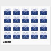 Royal Blue, White Joined Hearts Gefallen Sticker (Blatt)