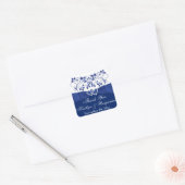 Royal Blue, White Joined Hearts Gefallen Sticker (Umschlag)