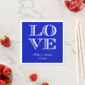 Royal Blue, White LIEBE Napkins Serviette (Beispiel)