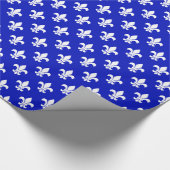 Royal Blue White Lilie Pattern Geschenkpapier (Ecke)