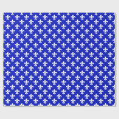 Royal Blue White Lilie Pattern Geschenkpapier (Flach)