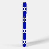 Royal Blue White marokkanische Quatrefolienmuster Case-Mate iPhone Hülle (Rückseite / Rechts)