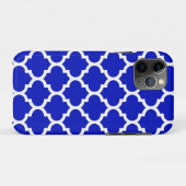 Royal Blue White marokkanische Quatrefolienmuster Case-Mate iPhone Hülle (Rückseite (Horizontal))