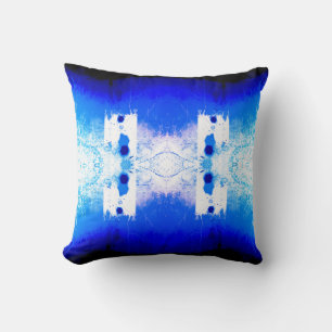 Royal Blue White Mediterranean Symmetric Mosaik Kissen